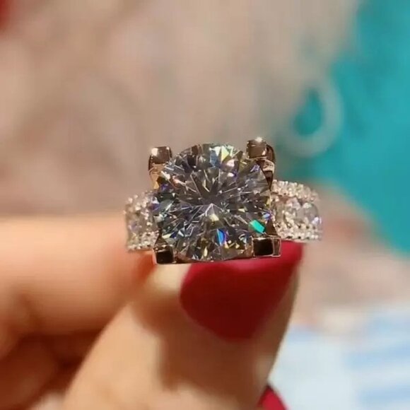 🌸Crystal Pure Zircon Rose Gold Luxury Chunky Ring for Women, UNVN12256 - Picture 5 of 7